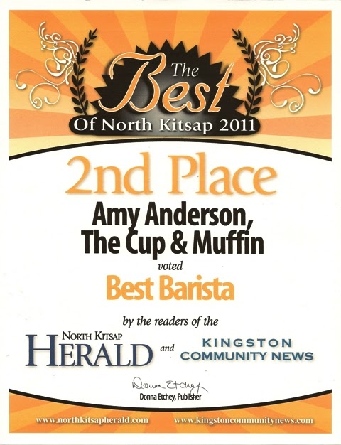 Best of North Kitsap - Best Barista Amy Anderson the Cup and Muffin 2nd Place